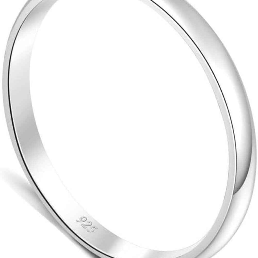 Sterling Silver Wedding Band - 925 Pure Silver Ring for Women & Men | Elegant Ba